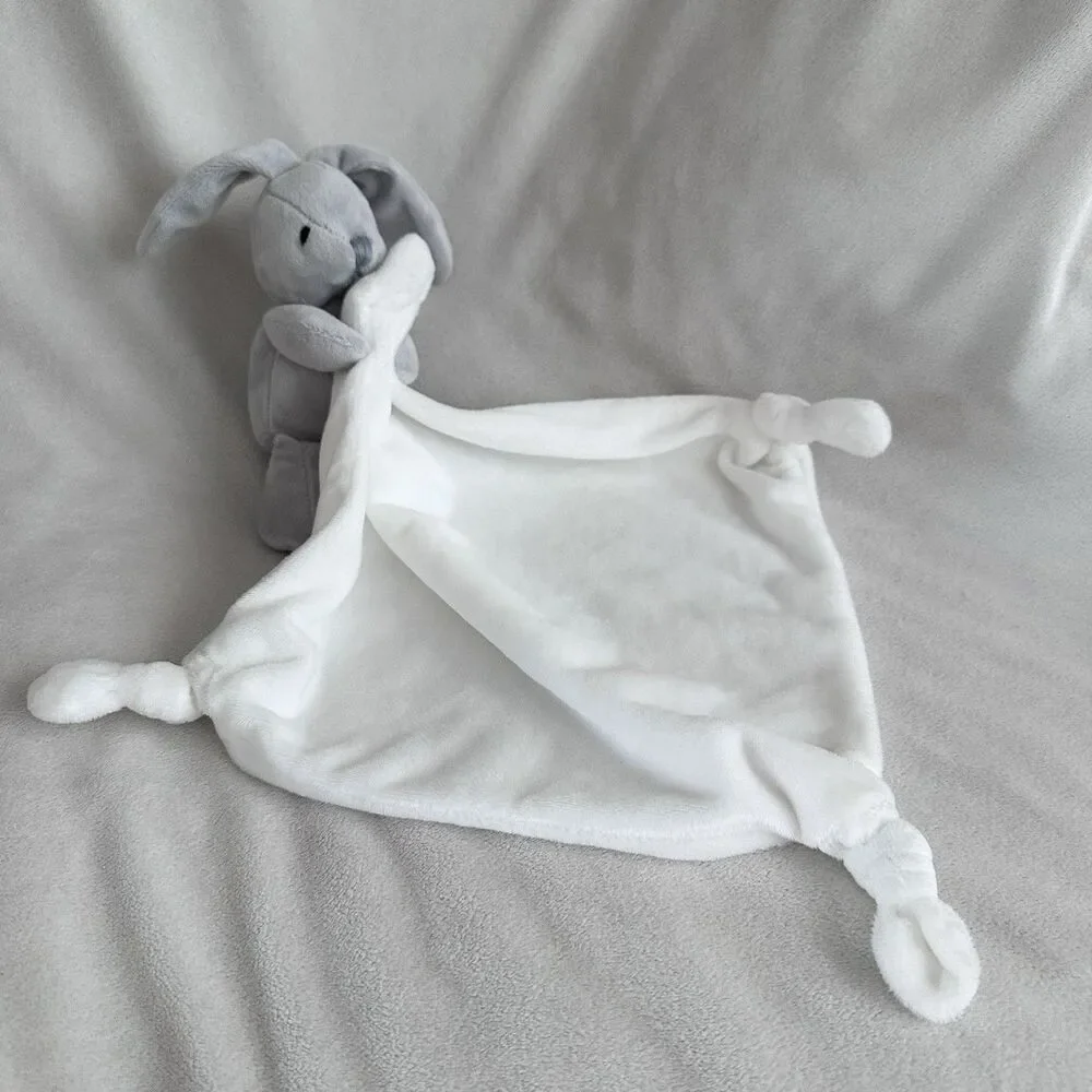 Artesavi Grey Baby Bunny Lovey Rabbit Plush Infant Toy Stuffed Animal
